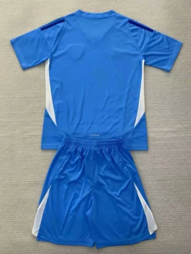 24-25 Leeds United Lake blue GoalKeeper Kids Soccer Jersey