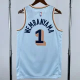 24-25 SA Spurs WEMBANYAMA #1 Light blue City Edition Top Quality Hot Pressing NBA Jersey