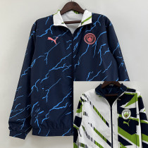 2023 Man City Navy Blue & White Double Sided Windbreaker (双面风衣)(刺绣) 2023 Man City Navy Blue & White Double Sided Windbreaker (双面风衣)(刺绣)