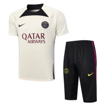23-24 PSG Beige Training Short Suit #D793 (七分裤）