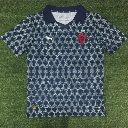 25-26 Portugal Grey Black Training shirts  PM