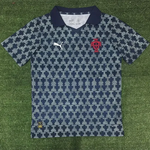 25-26 Portugal Grey Black Training shirts  PM