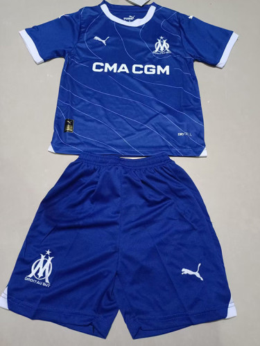 23-24 Marseille Away Kids Soccer Jersey