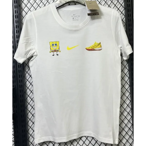 T124 NK White High Quality Casual T-Shirt #海绵宝宝