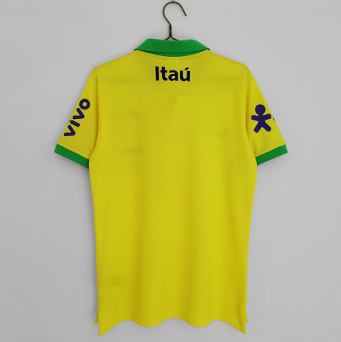 2022 Brazilian Yellow POLO Top Soccer Jersey