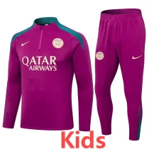 24-25 PSG Rose red Kids Half Pull Tracksuit (童装)(半拉链)