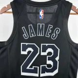 LAKERS JAMES #23 Black Top Quality Hot Pressing NBA Jersey (荣耀版)