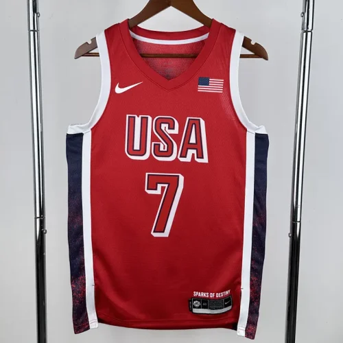 2024 Olympic Game USA DURANT # 7 Red Basketball Jersey