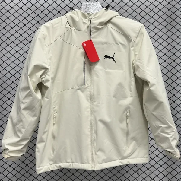 2024 Puma Thickened warm Beige Outdoor Jackets #F10加绒冲锋衣