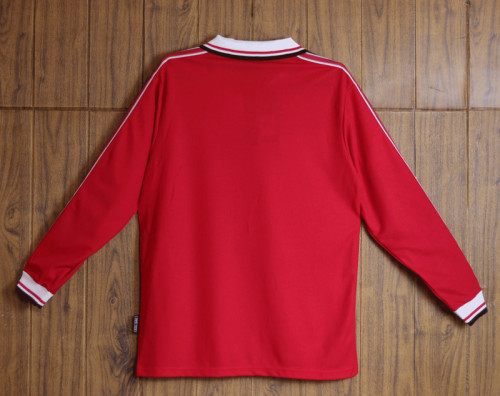 1998 Man Utd Home Long Sleeve Retro Soccer Jersey (长袖)