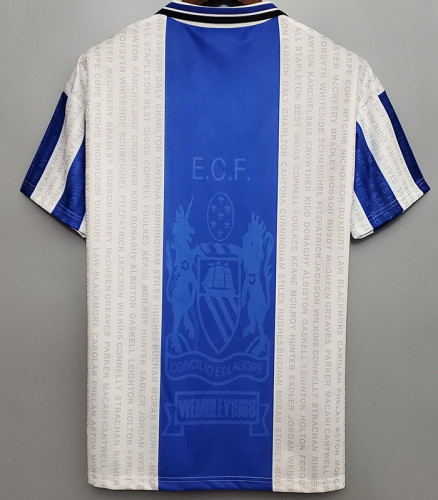 1994-1996 Man Utd Away Blue Retro Soccer Jersey