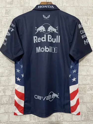 2024 F1 Red Bull Royal Blue Polo Racing Suit(有领) 银牛