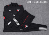 23-24 Sao Paulo Black Half Pull Tracksuit (半拉链) #B654