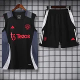 24-25 Man Utd Black Tank top and shorts suit
