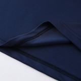 2023 PM Royal Blue Short-sleeved Trouser Suit #PJ01