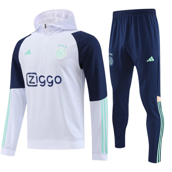 23-24 Ajax White Hoodie Jacket Tracksuit