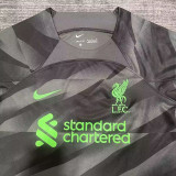23-24 LIV Black Grey GoalKeeper Soccer Jersey (萤光绿标)