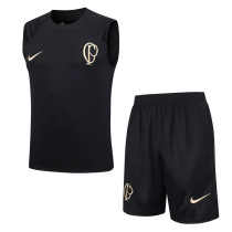 23-24 Corinthians Black Tank top and shorts suit #D780