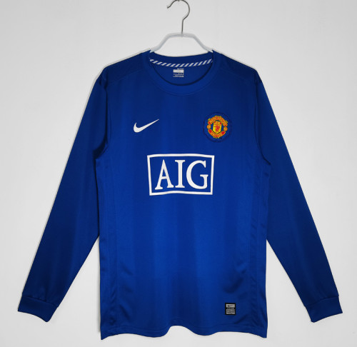 2008-2009 Man Utd Third Long Sleeve Retro Soccer Jersey 长袖