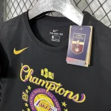 T214 Lakers Black High Quality Casual T-Shirt