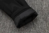 24-25 Palmeiras Black Hooded Windbreaker Fabric Cotton Coat #G236