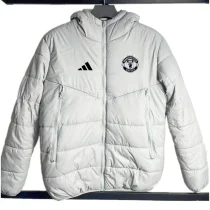 24-25 Man Utd White Hooded Cotton Coat #棉衣