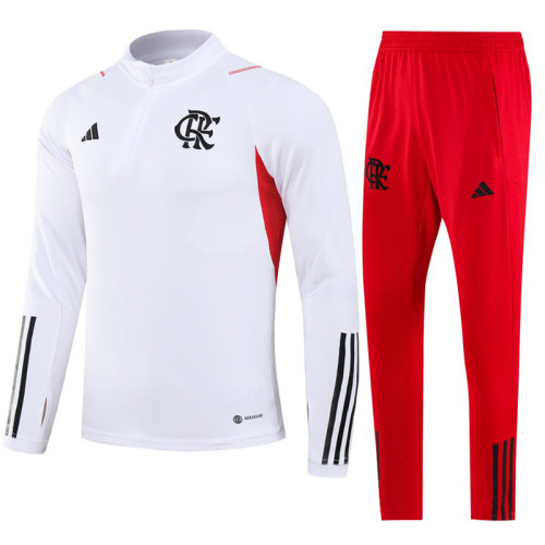 23-24 Flamengo White Half Pull Tracksuit (半拉链)