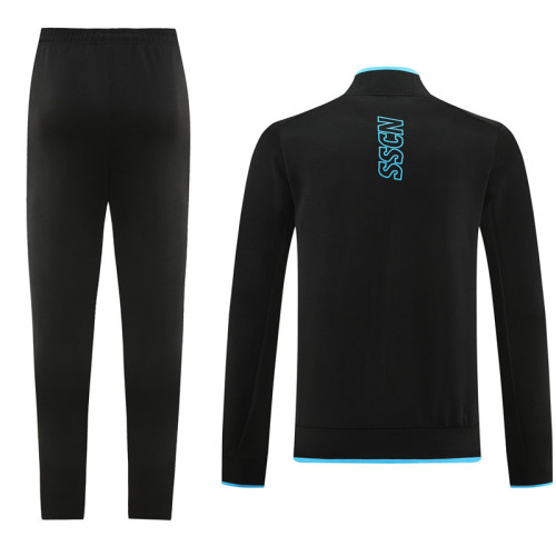 23-24 Napoli Black Jacket Tracksuit #01