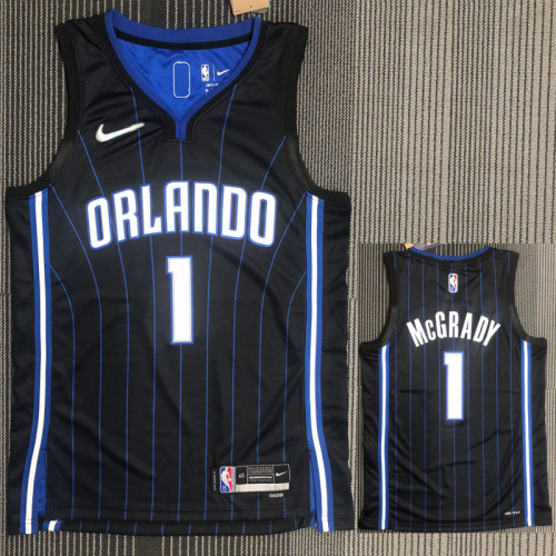 21-22 Magic McGRADY #1 Black 75th Anniversary Top Quality Hot Pressing NBA Jersey