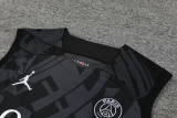 23-24 PSG Jordan Black Grey Tank top and shorts suit