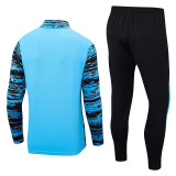 2023 Al-Nassr Blue Black Kids Half Pull Tracksuit (童装) (半拉链)