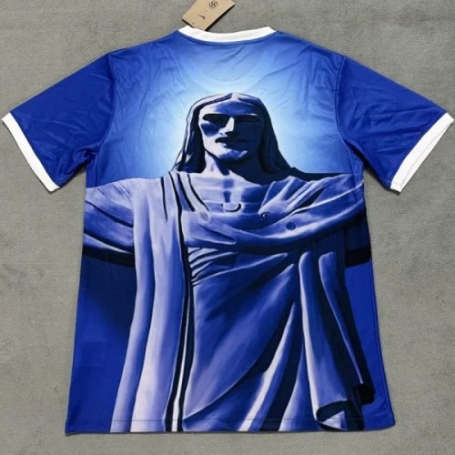 25-26 Brazil Blue Special Edition Fans Soccer Jersey *基督像