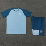 24-25 Man City Blue Training Short Suit (100%Cotton)纯棉