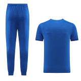 2023 PM Blue Short-sleeved Trouser Suit #PJ01