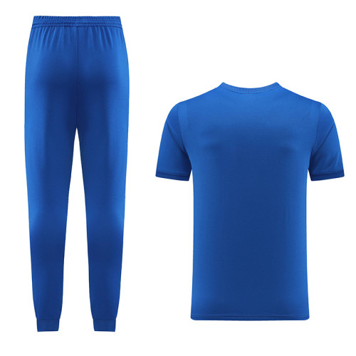 2023 PM Blue Short-sleeved Trouser Suit #PJ01