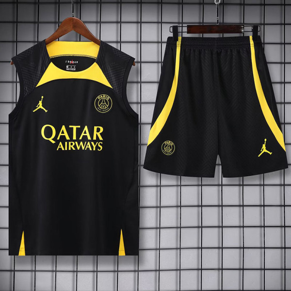 23-24 PSG Jordan Black Tank top and shorts suit