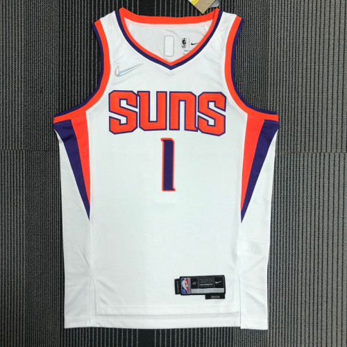 21-22 Suns BOOKER #1 White 75th Anniversary Top Quality Hot Pressing NBA Jersey