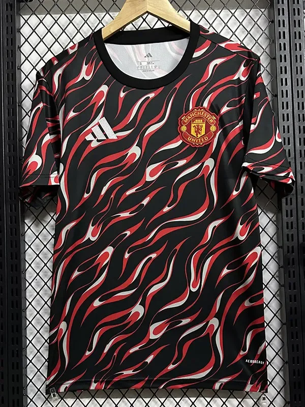 24-25 Man Utd Red Black Fans Training shirts