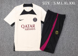 23-24 PSG Beige Training Short Suit #D793 (七分裤）