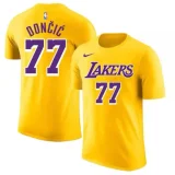 24-25 Lakers DONCIC #77 Yellow High Quality Casual T-shirt