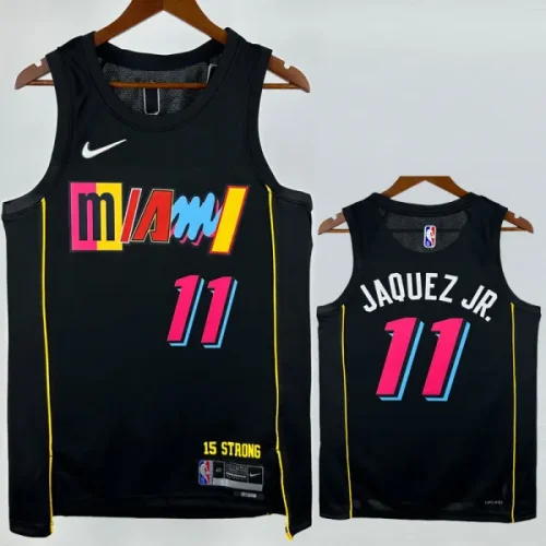 21-22 HEAT JAQUEZ JR. #11 Black city Edition TopQuality Hot Pressing NBA Jersey (圆领)