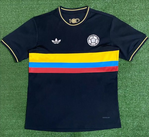 2024 Colombia Black 100th Anniversary Fans Soccer Jersey