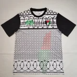 Palestina FC Grey Black Retro Soccer Jersey*铁丝网