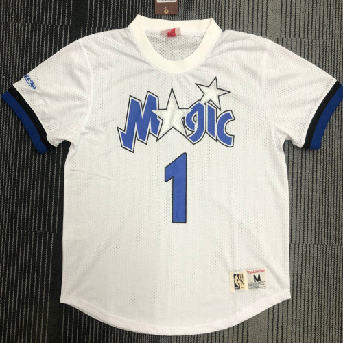 MAGIC McGRADY # 1 White MitchellNess Retro Jerseys