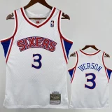 1996-97 76ERS IVERSON #3 White Retro Top Quality Hot Pressing NBA Jersey