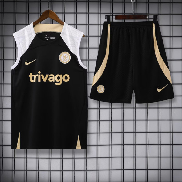 23-24 CHE Black Tank top and shorts suit