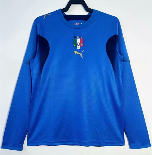 2006 Italy Home Long Sleeve Retro Soccer Jersey (长袖)