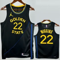 24-25 WARRIORS WIGGINS #22 Black Top Quality Hot Pressing NBA Jersey (Trapeze Edition)飞人版