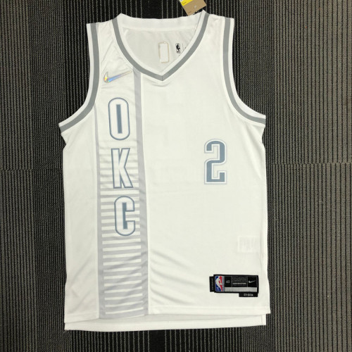 21-22 OKC GILGEOUS-ALEXANDER #2 White City Edition Top Quality Hot Pressing NBA Jersey