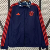 2024 Bayern Royal blue Double Sided Windbreaker (双面风衣)(刺绣)